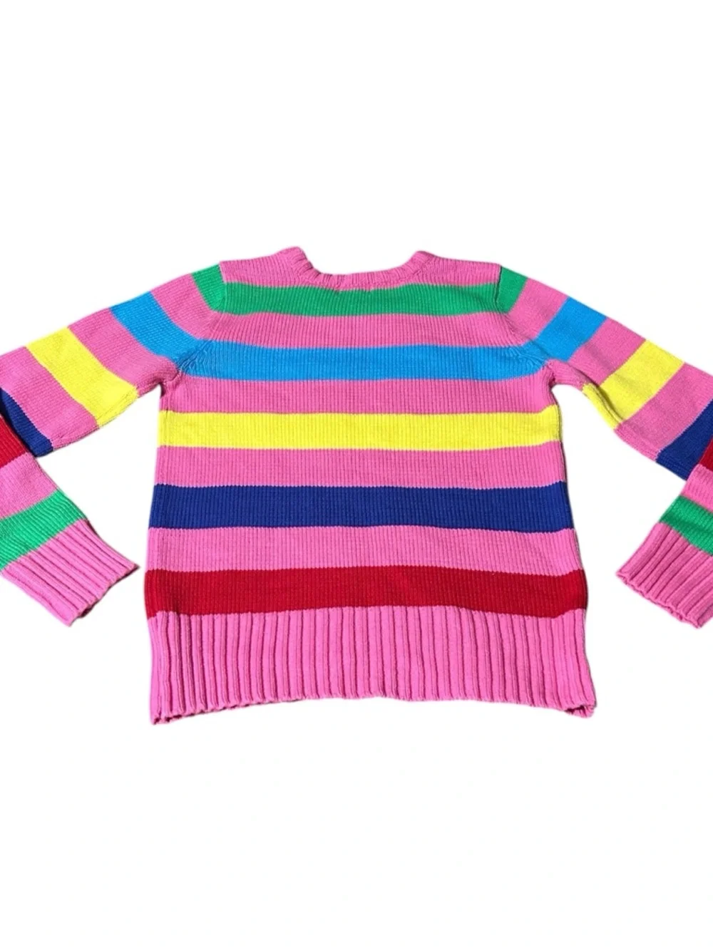 The Children's Place Rainbow Stripe Sweater Girls L 10/12 Bright Colorful Knit